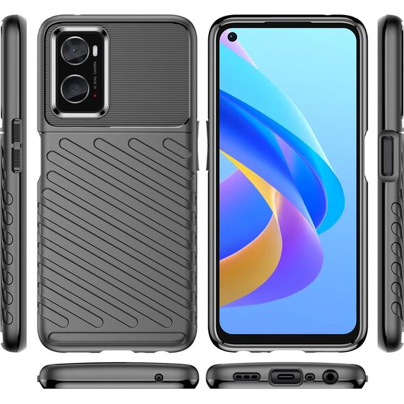 Hurtel Thunder Case elastyczne pancerne etui pokrowiec Oppo A76 / Oppo A36 / Realme 9i czarny 11547388 9145576249031