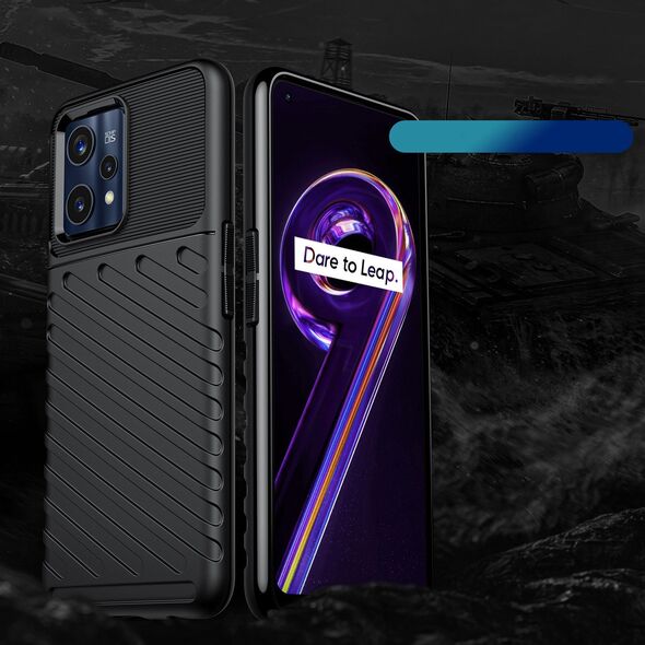 Hurtel Thunder Case elastyczne pancerne etui pokrowiec Realme 9 Pro + (9 Pro Plus) czarny 11547391 9145576249062