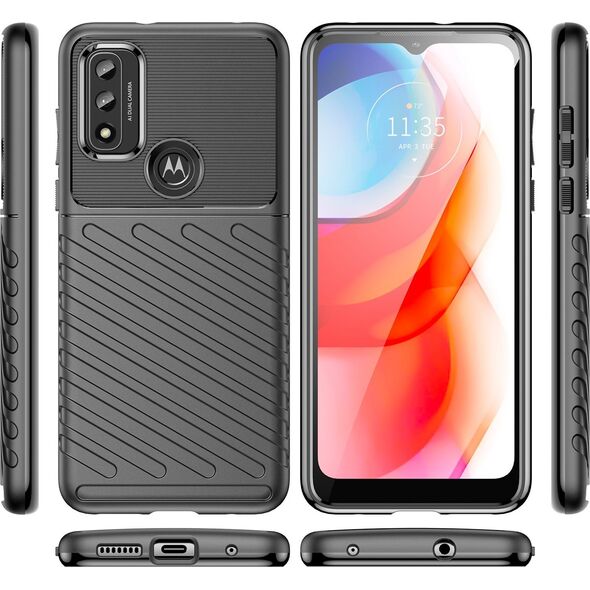 Hurtel Thunder Case elastyczne pancerne etui pokrowiec Motorola Moto G Play 2022 czarny 11547392 9145576255087