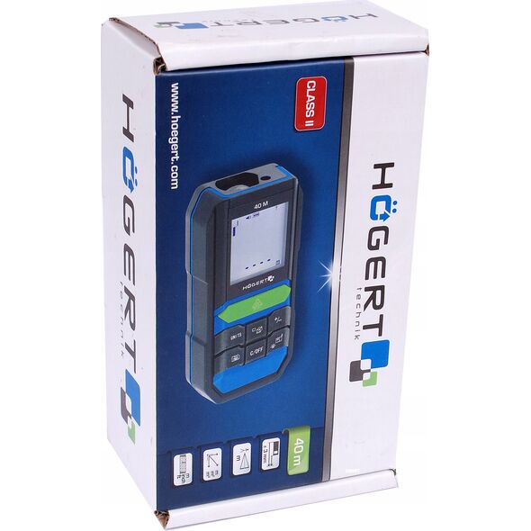 Dalmierz laserowy Högert Technik Dalmierz laserowy 40m 11552099 5902801290428
