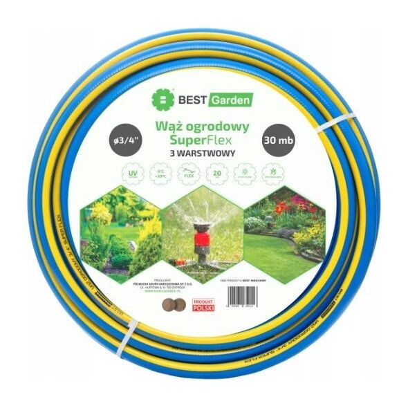 BEST GARDEN WĄŻ OGRODOWY 3/4” 30m SUPER FLEX BEST GARDEN 11557130 5902082859116