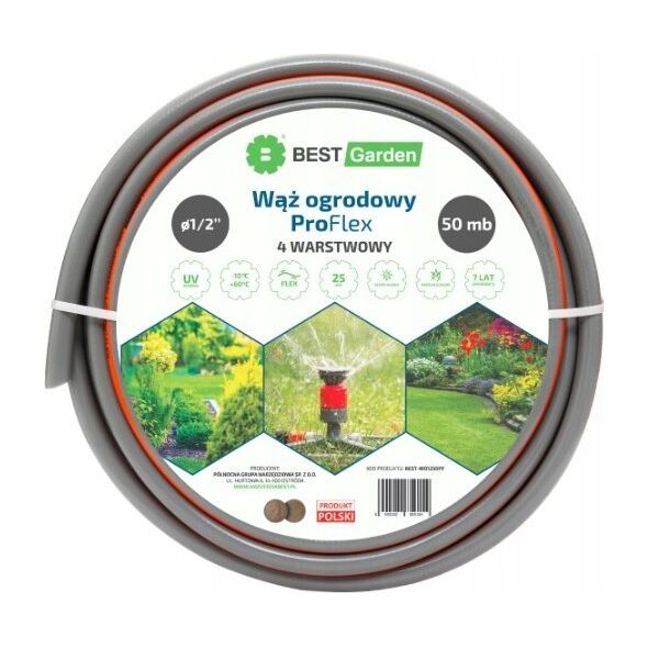 BEST GARDEN WĄŻ OGRODOWY 1/2” 50m PRO FLEX BEST GARDEN 11557132 5902082859154