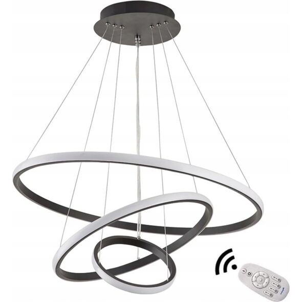 Lampa wisząca Krislamp Ring KR 438-3L lampa wisząca zwis 100W LED 3000-6000K czarna 11616480 5907582569985