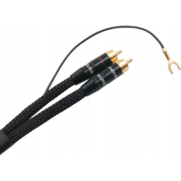 Gramofon Melodika Melodika MDPHD25 Purple Rain Black Edition Kabel 2xRCA PHONO do gramofonu z żyłą uziemiającą - 2,5m 11618878 5907609008138
