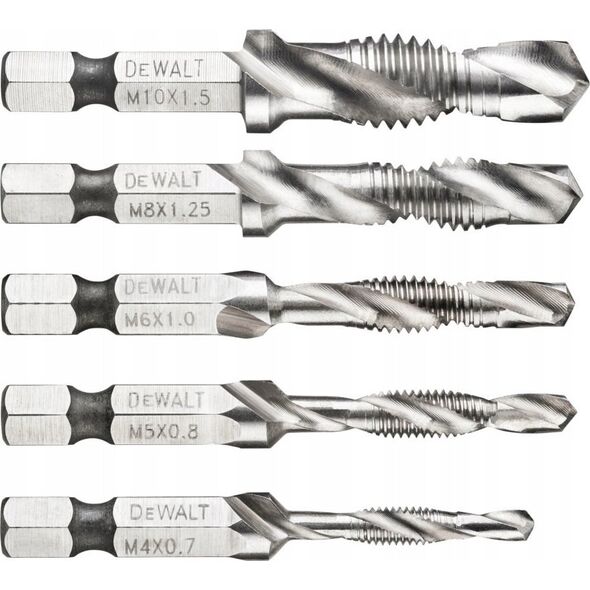 Wiertło Dewalt Wiertła samogwintujące M4-10 uch.HEX 5szt 11623904 5054905286149