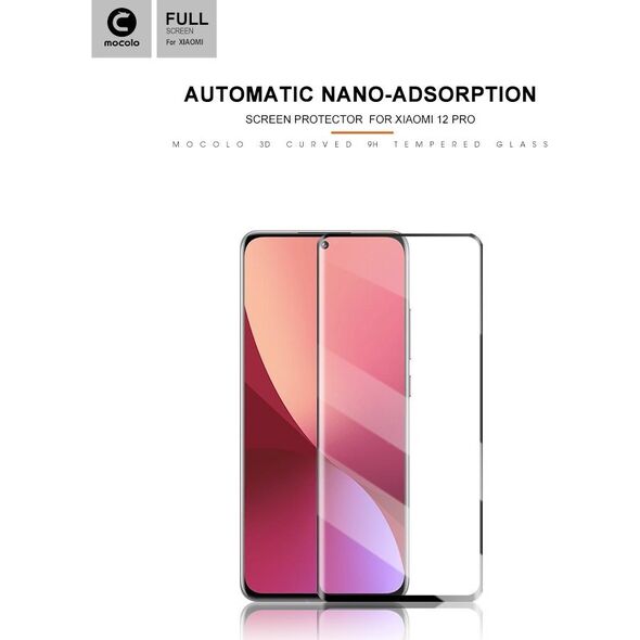 Techonic Mocolo 3D 9H Full Glue - Szkło ochronne na cały ekran Xiaomi 12 Pro (Black) 11647893 6971780262923