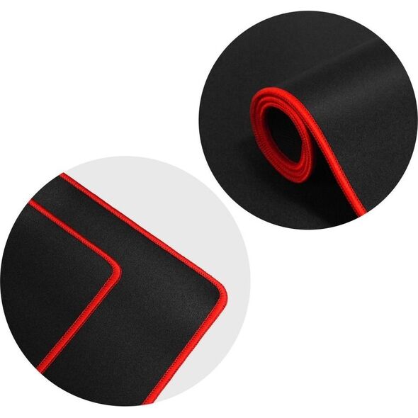Podkładka Techonic Podkładka pod klawiaturę i mysz dla graczy 900x400x3mm / czarny / obszycie czerwone 11652087 5901737891129