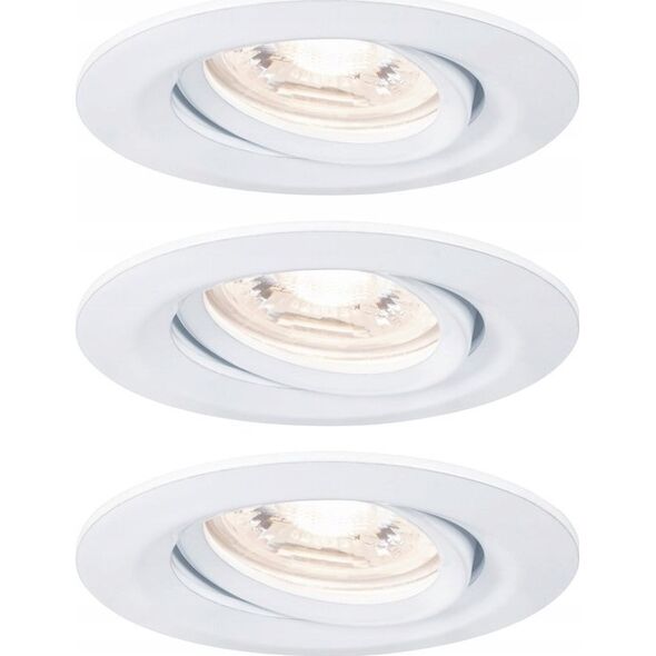 Paulmann Oprawa wbudowana Nova mini Coin okrągła ruchoma LED 3x4W 310lm Biały Mat/Aluminium 11757718 4000870942932