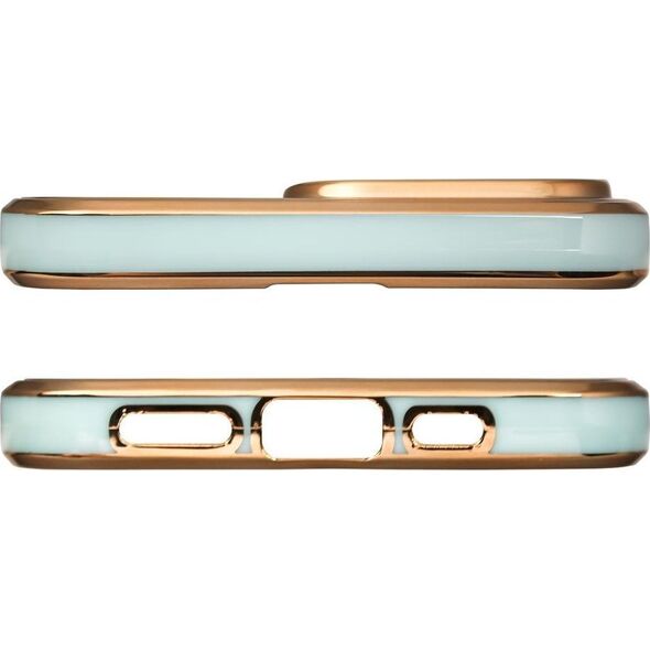 Hurtel Lighting Color Case etui do iPhone 12 Pro Max żelowy pokrowiec ze złotą ramką miętowy 11833840 9145576252741
