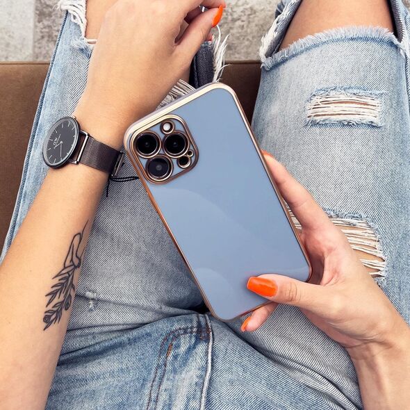 Hurtel Lighting Color Case etui do iPhone 12 Pro Max żelowy pokrowiec ze złotą ramką miętowy 11833840 9145576252741
