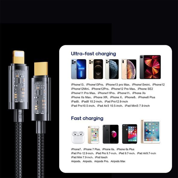 Kabel USB Joyroom USB-C - Lightning 2 m Czarny (JYR428) 11833865 6941237196323