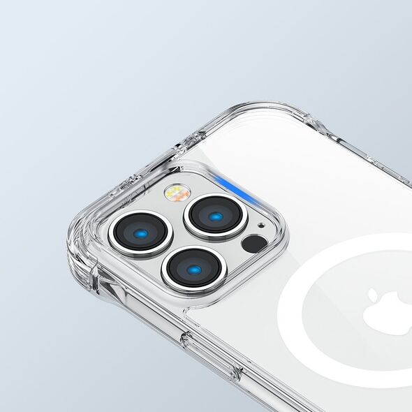 Joyroom Joyroom Magnetic Defender magnetyczne etui do iPhone 14 pancerny pokrowiec z haczykami podstawką przezroczysty (kompatybilne z MagSafe) 11834561 6956116729950