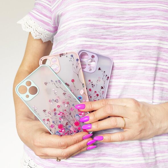 Hurtel Design Case etui do iPhone 12 Pro pokrowiec w kwiaty jasnoniebieski 11835292 9145576253694