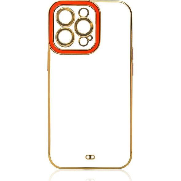 Hurtel Fashion Case etui do iPhone 12 Pro żelowy pokrowiec ze złotą ramką czerwony 11835299 9145576252062