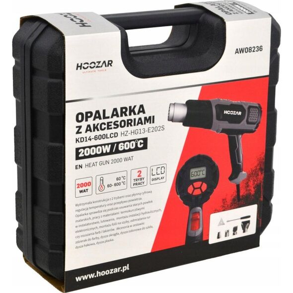 Opalarka Hoozar HOOZAR OPALARKA 2000W Z REGULACJĄ I AKCESORIAMI WYŚWIETLACZ LCD 11865039 5903678611200