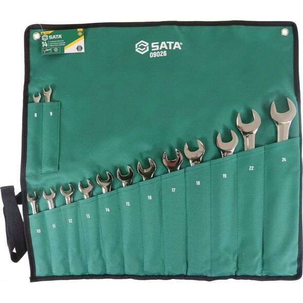 SATA SATA KLUCZE PŁASKO-OCZKOWE 14szt. SASZETKA 11865976 7891645087715