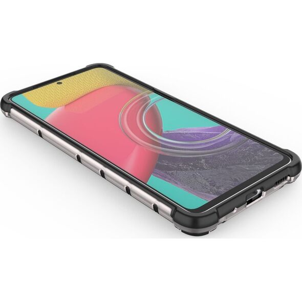 Hurtel Honeycomb etui pancerny pokrowiec z żelową ramką Samsung Galaxy M53 5G czarny 11866022 9145576257197