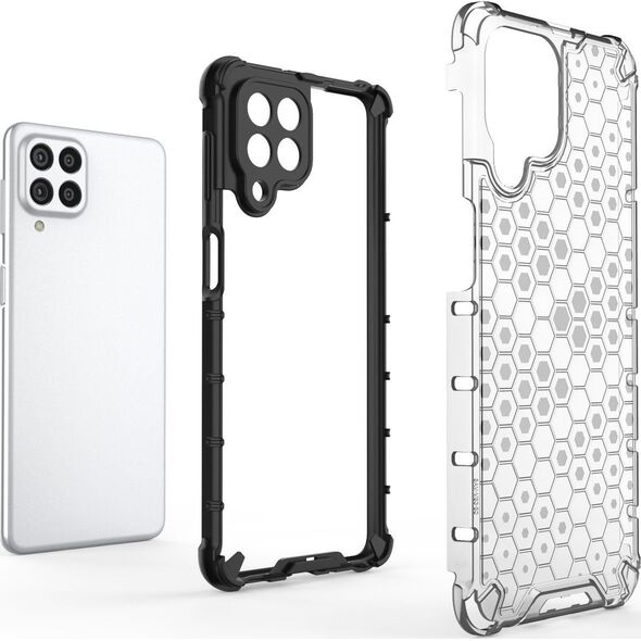 Hurtel Honeycomb etui pancerny pokrowiec z żelową ramką Samsung Galaxy M53 5G czarny 11866022 9145576257197