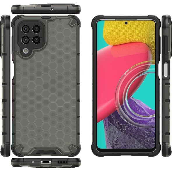 Hurtel Honeycomb etui pancerny pokrowiec z żelową ramką Samsung Galaxy M53 5G czarny 11866022 9145576257197