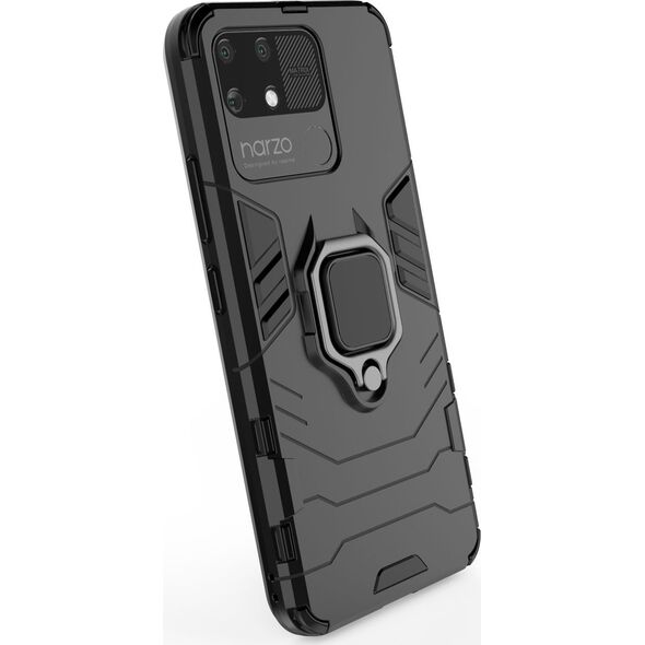 Hurtel Ring Armor pancerne hybrydowe etui pokrowiec + magnetyczny uchwyt Realme Narzo 50A czarny 11866023 9145576257104