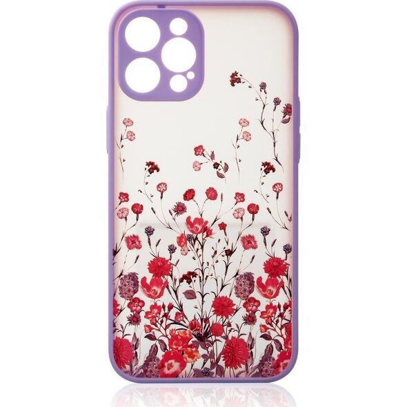 Hurtel Design Case etui do iPhone 12 Pro Max pokrowiec w kwiaty fioletowy 11866035 9145576253717