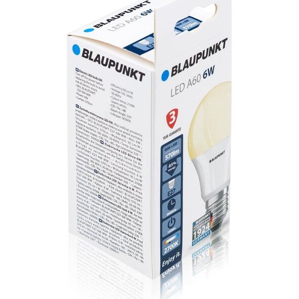 Blaupunkt Blaupunkt Żarówka LED E27 6W barwa ciepła 11868347 5907622673399