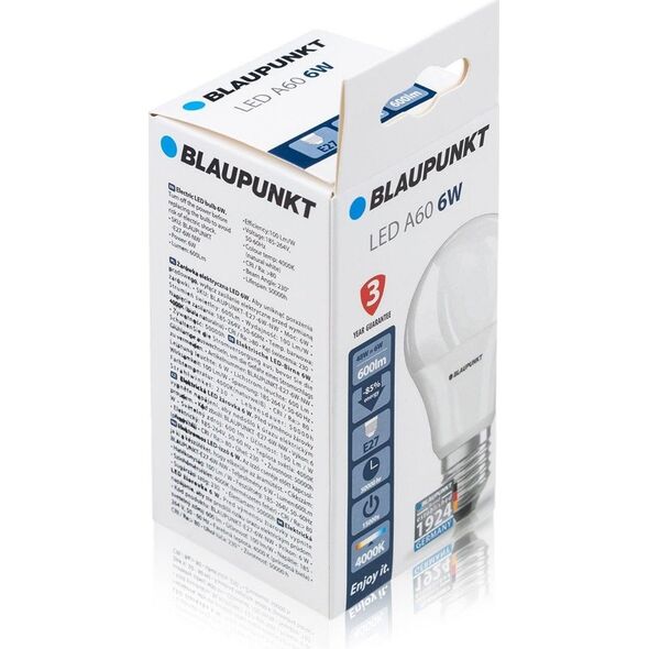 Blaupunkt Blaupunkt Żarówka LED E27 6W barwa naturalna 11868704 5907622673382