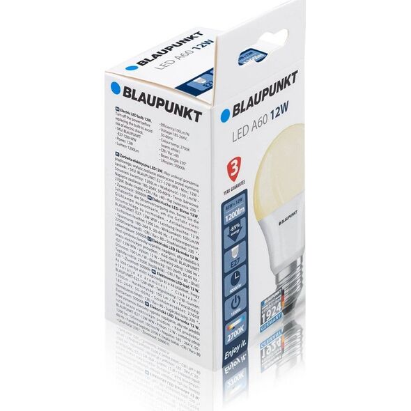 Blaupunkt Blaupunkt Żarówka LED E27 12W barwa ciepła 11869393 5907622673412