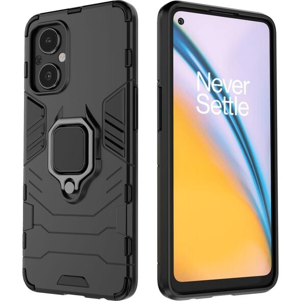 Hurtel Ring Armor pancerne hybrydowe etui pokrowiec + magnetyczny uchwyt OnePlus Nord N20 5G czarny 11873497 9145576257043