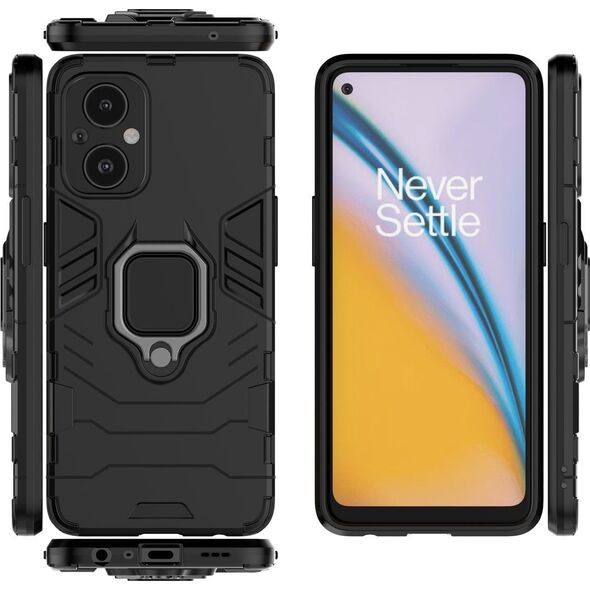 Hurtel Ring Armor pancerne hybrydowe etui pokrowiec + magnetyczny uchwyt OnePlus Nord N20 5G czarny 11873497 9145576257043