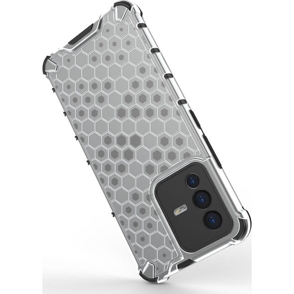 Hurtel Honeycomb etui pancerny pokrowiec z żelową ramką Vivo V23 5G czarny 11873502 9145576257289