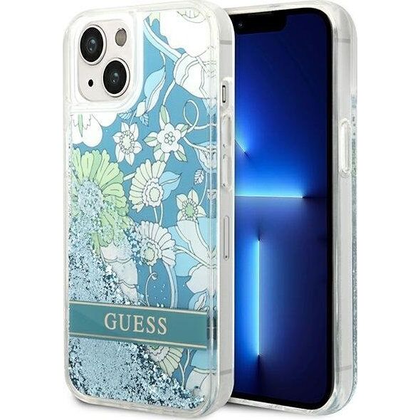 Guess Etui Guess GUHCP14SLFLSN Apple iPhone 14 zielony/green hardcase Flower Liquid Glitter 11877842 3666339088422