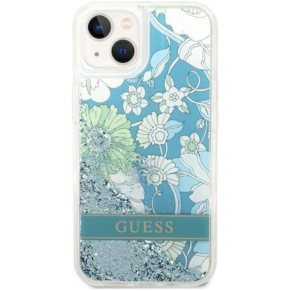 Guess Etui Guess GUHCP14SLFLSN Apple iPhone 14 zielony/green hardcase Flower Liquid Glitter 11877842 3666339088422