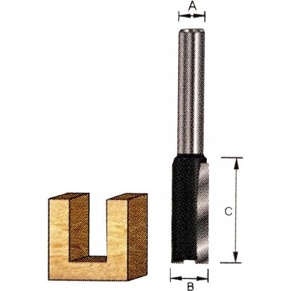 Dewalt Frez prosty 22mm,uch.8mm,dł.r.20mm,dł.c.52mm 11889324 5035048538586