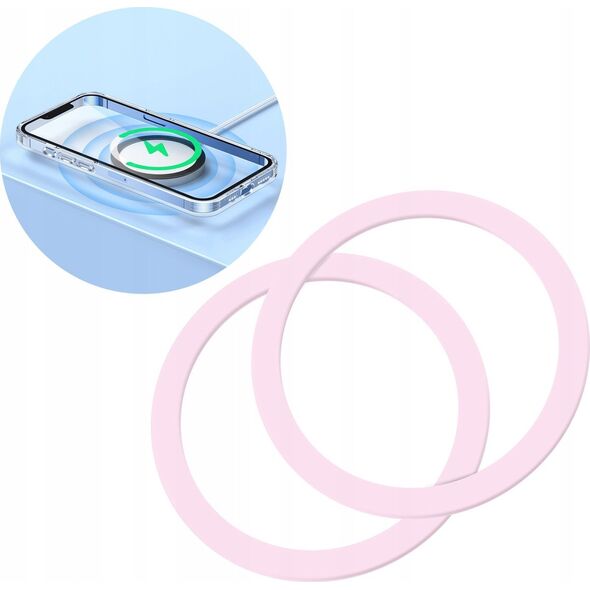 Podstawka Joyroom Joyroom zestaw metalowych pierścieni magnetycznych do smartfona 2 szt. różowy (JR-Mag-M3) 11907693 6941237199591