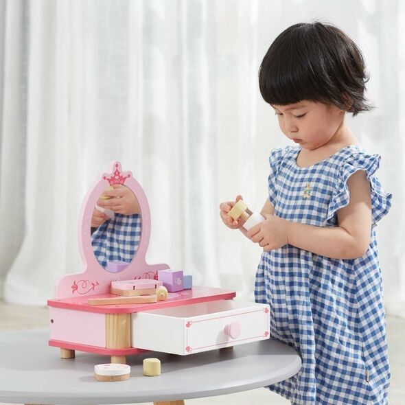 Viga Toys Viga Różowa Toaletka Drewniana Do Makijażu z Lustrem + Akcesoria 11963692 6971608445712