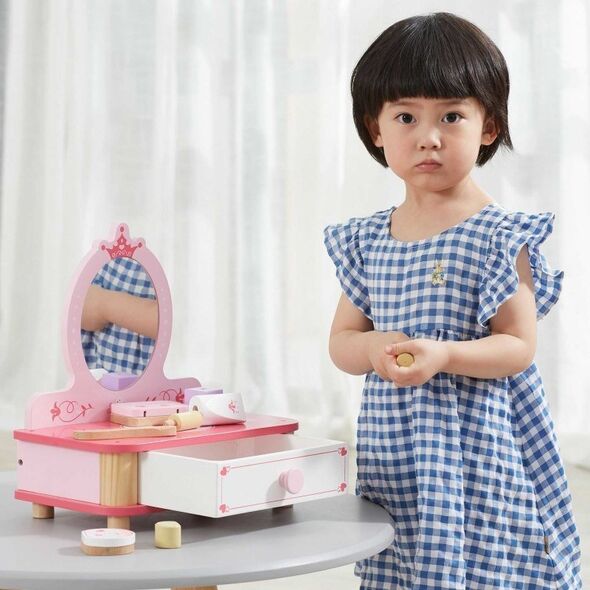 Viga Toys Viga Różowa Toaletka Drewniana Do Makijażu z Lustrem + Akcesoria 11963692 6971608445712