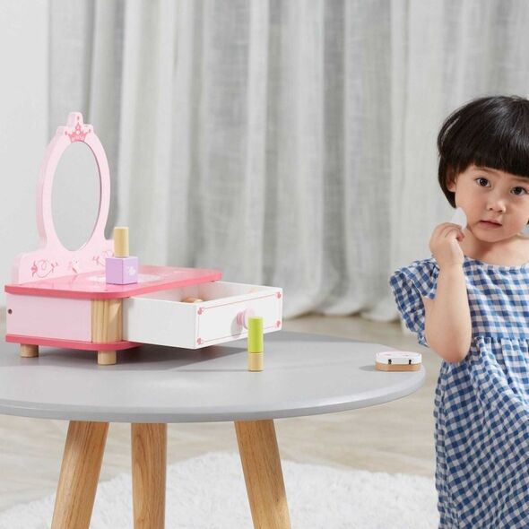 Viga Toys Viga Różowa Toaletka Drewniana Do Makijażu z Lustrem + Akcesoria 11963692 6971608445712