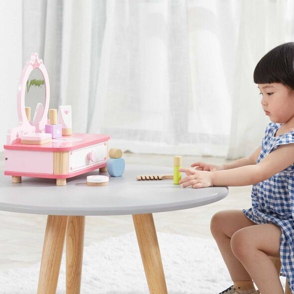 Viga Toys Viga Różowa Toaletka Drewniana Do Makijażu z Lustrem + Akcesoria 11963692 6971608445712