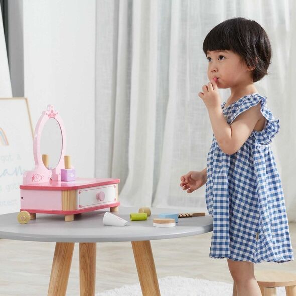 Viga Toys Viga Różowa Toaletka Drewniana Do Makijażu z Lustrem + Akcesoria 11963692 6971608445712