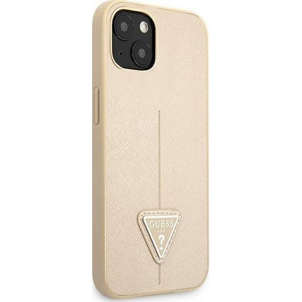 Guess Etui Guess do iPhone 14 6,1" beżowy/beige hardcase SaffianoTriangle Logo 11986988 3666339065409