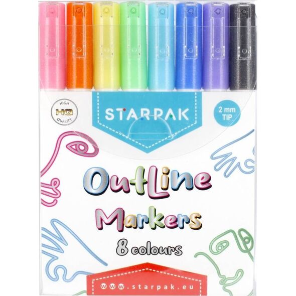 Starpak MARKER KONTUROWY OUTLINE METALC 8KOL STK WB12/36 12102932 5904335863185