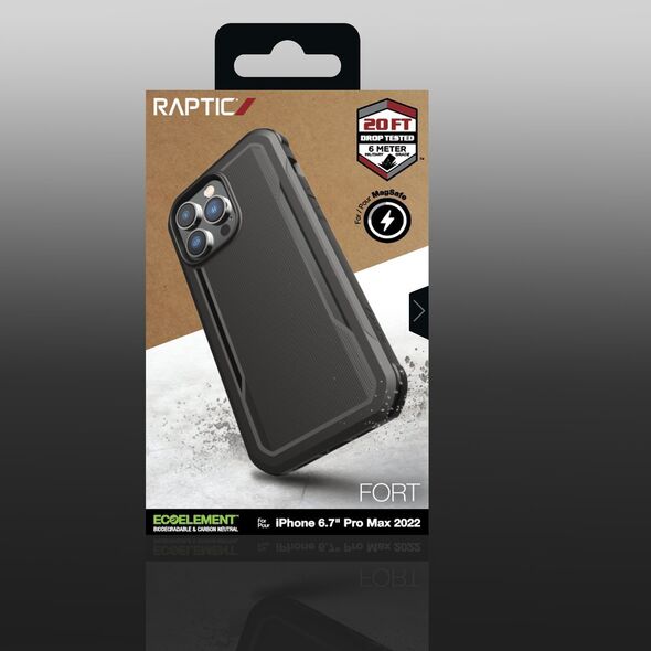 Raptic Fort Case etui iPhone 14 Pro Max z MagSafe pancerny pokrowiec czarny 12176242 6950941493666