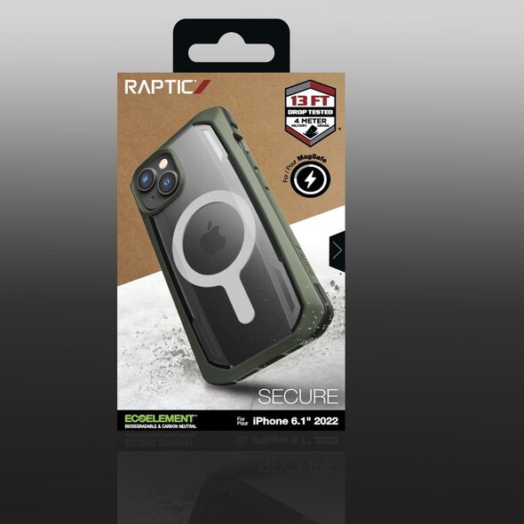 Raptic Secure Case etui iPhone 14 z MagSafe pancerny pokrowiec zielony 12178549 6950941493468