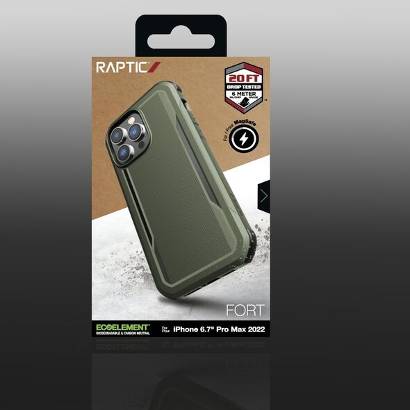 Raptic Fort Case etui iPhone 14 Pro Max z MagSafe pancerny pokrowiec zielony 12178566 6950941493659