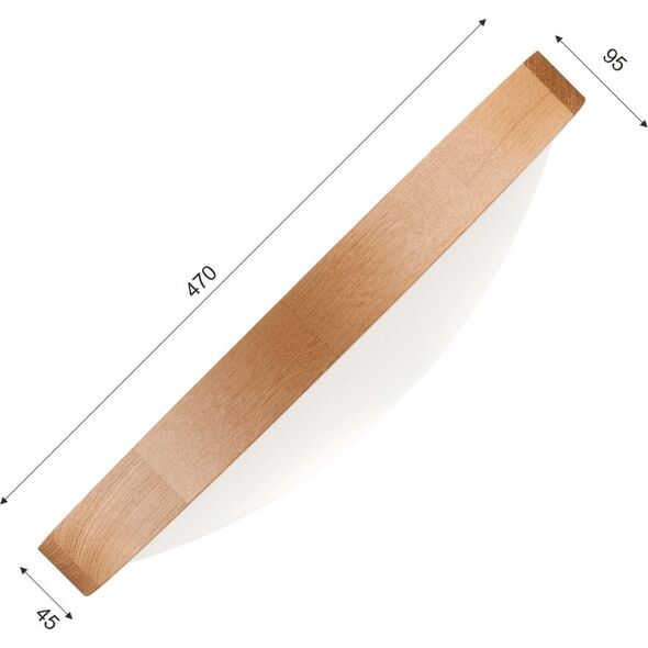 Lampa sufitowa Lamkur Plafon drewniany dębowy LED 3-punktowy wypukły 47cm 12287194 5907687441308