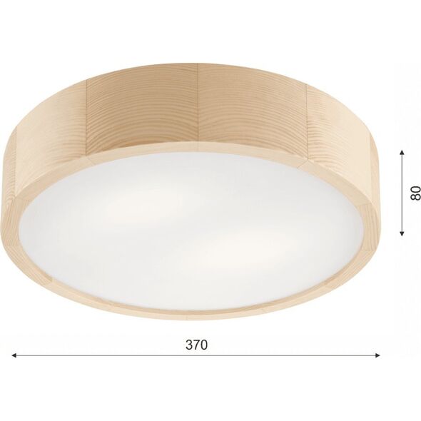 Lampa sufitowa Lamkur Plafon drewniany sosnowy LED 2-punktowy okrągły 38cm 12287197 5907687438032