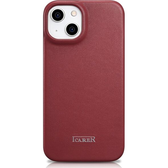 iCarer iCarer CE Premium Leather Folio Case skórzane etui iPhone 14 Plus z klapką magnetyczne MagSafe czerwony (WMI14220715-RD) 12291679 6975092685753