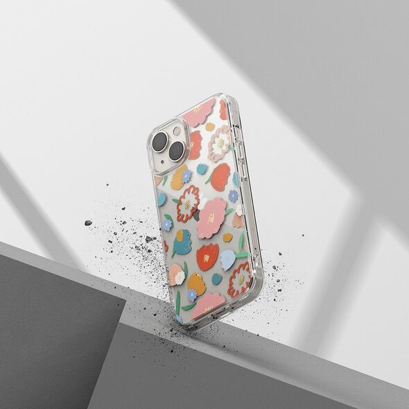 Ringke Ringke Fusion Design pancerne etui pokrowiec z żelową ramką iPhone 14 Plus przezroczysty (Floral) (FD637E31) 12291714 8809881265544