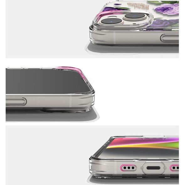 Ringke Ringke Fusion Design pancerne etui pokrowiec z żelową ramką iPhone 14 Plus przezroczysty (Purple rose) (FD637E29) 12291715 8809881265605